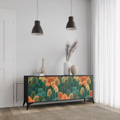 Credenza AUTUMN KALEIDOSCOPE a 3 ante in finitura nera