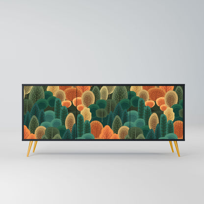 Credenza AUTUMN KALEIDOSCOPE a 3 ante in finitura nera