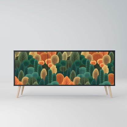 Credenza AUTUMN KALEIDOSCOPE a 3 ante in finitura nera