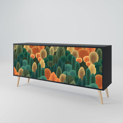 Credenza AUTUMN KALEIDOSCOPE a 3 ante in finitura nera