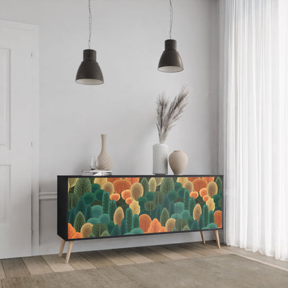 Credenza AUTUMN KALEIDOSCOPE a 3 ante in finitura nera