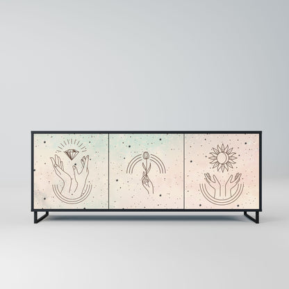 Credenza DELICATE BEAUTY a 3 ante in finitura nera
