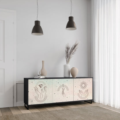 Credenza DELICATE BEAUTY a 3 ante in finitura nera