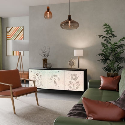 Credenza DELICATE BEAUTY a 3 ante in finitura nera