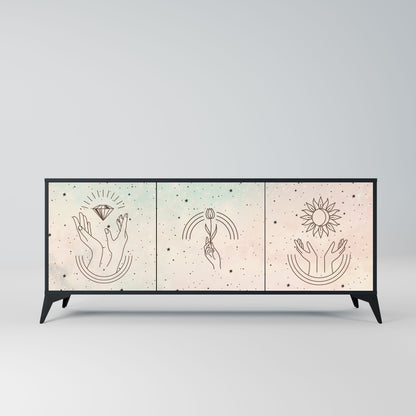 Credenza DELICATE BEAUTY a 3 ante in finitura nera