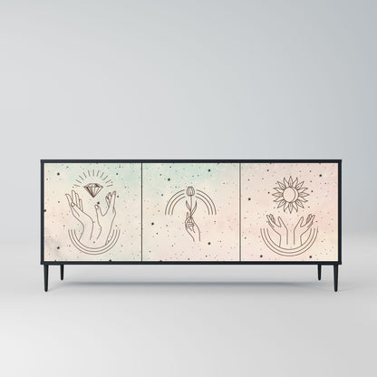 Credenza DELICATE BEAUTY a 3 ante in finitura nera