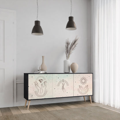 Credenza DELICATE BEAUTY a 3 ante in finitura nera