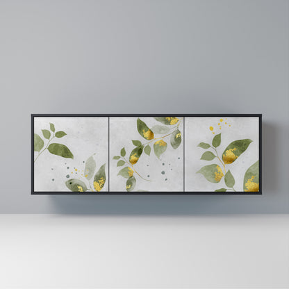 ELEGANT BOTANICS Madia a 3 Ante in Finitura Nera