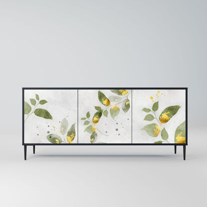 ELEGANT BOTANICS 3-Door Sideboard in Black Finish