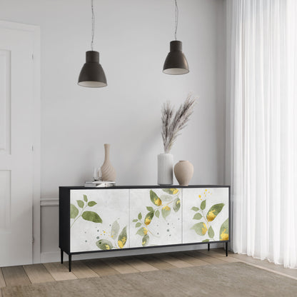 ELEGANT BOTANICS 3-Door Sideboard in Black Finish