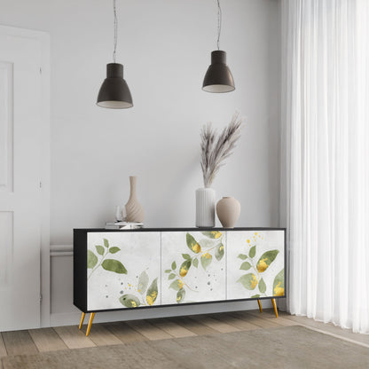 ELEGANT BOTANICS 3-Door Sideboard in Black Finish