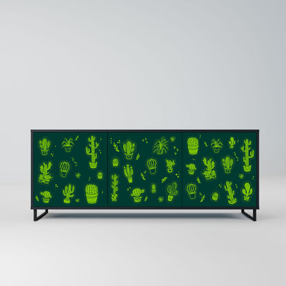 Credenza DESERT GREEN a 3 ante in finitura nera