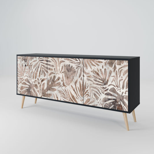 Credenza PASSING TIME a 3 ante in finitura nera