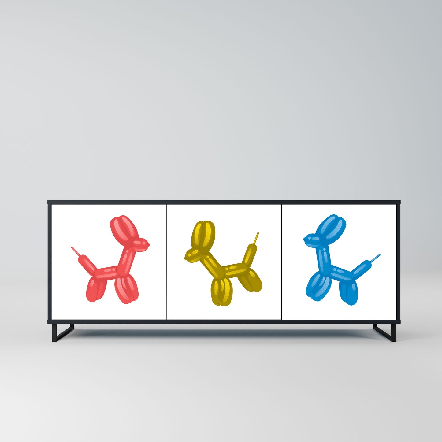 Credenza a 3 ante CHILDHOOD MEMORY in finitura nera