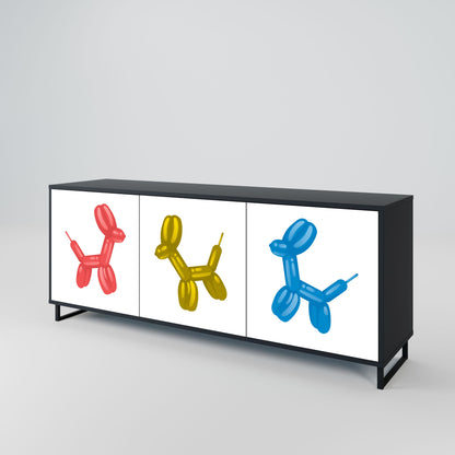 Credenza a 3 ante CHILDHOOD MEMORY in finitura nera