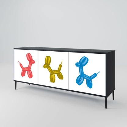 Credenza a 3 ante CHILDHOOD MEMORY in finitura nera