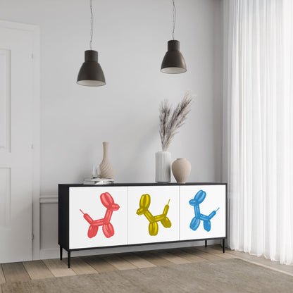 Credenza a 3 ante CHILDHOOD MEMORY in finitura nera