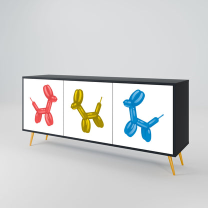 Credenza a 3 ante CHILDHOOD MEMORY in finitura nera