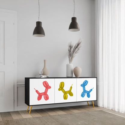 Credenza a 3 ante CHILDHOOD MEMORY in finitura nera