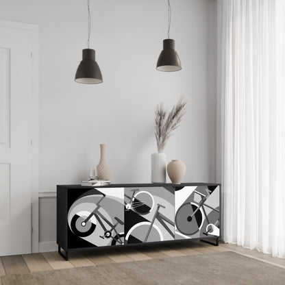Credenza BIKE ENERGY a 3 ante con finitura nera
