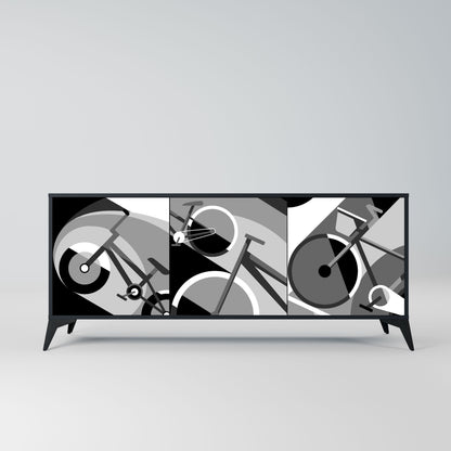 Credenza BIKE ENERGY a 3 ante con finitura nera