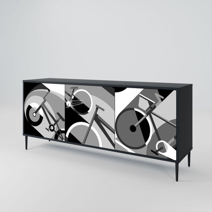 Credenza BIKE ENERGY a 3 ante con finitura nera
