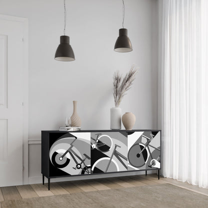 Credenza BIKE ENERGY a 3 ante con finitura nera