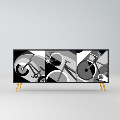 Credenza BIKE ENERGY a 3 ante con finitura nera