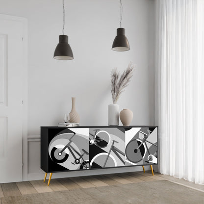 Credenza BIKE ENERGY a 3 ante con finitura nera