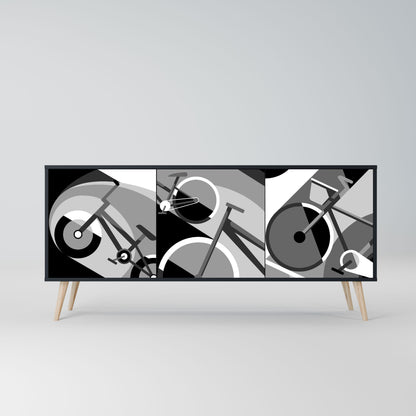 Credenza BIKE ENERGY a 3 ante con finitura nera