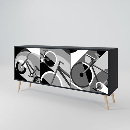 Credenza BIKE ENERGY a 3 ante con finitura nera