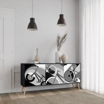 Credenza BIKE ENERGY a 3 ante con finitura nera