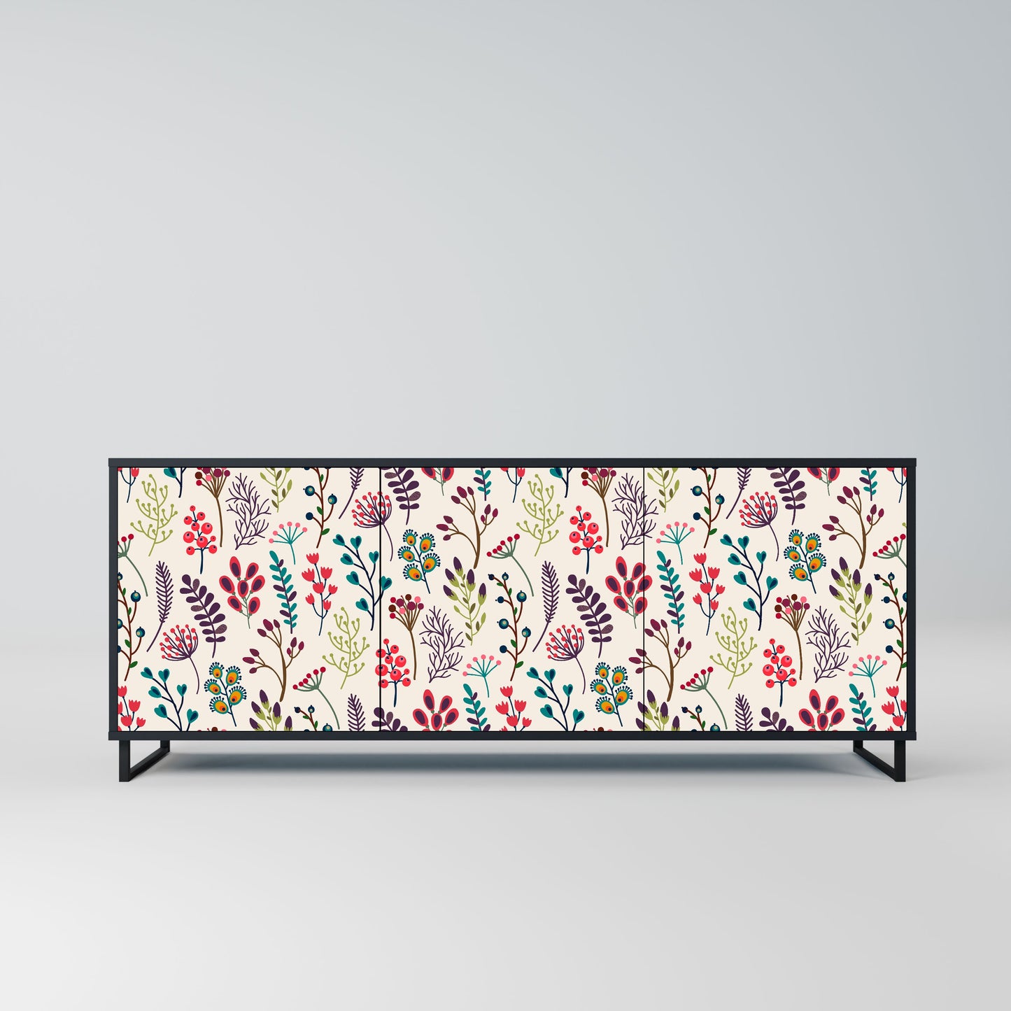 Credenza AUTUMN SUNDRIES a 3 ante in finitura nera