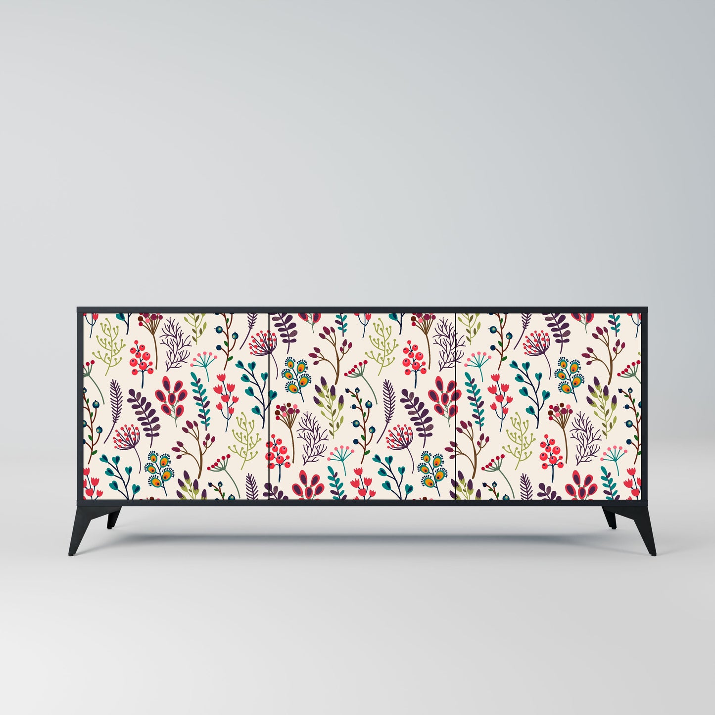 Credenza AUTUMN SUNDRIES a 3 ante in finitura nera