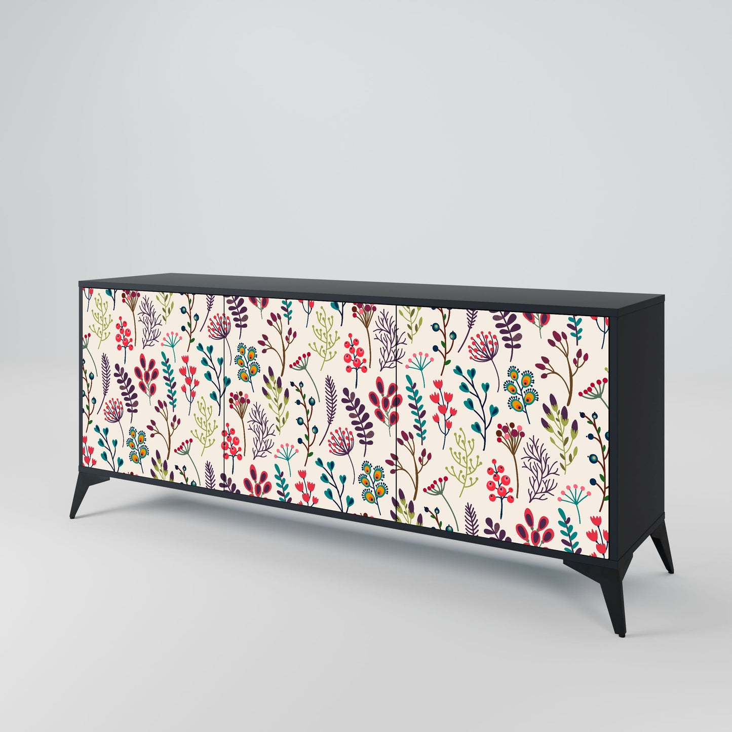 Credenza AUTUMN SUNDRIES a 3 ante in finitura nera