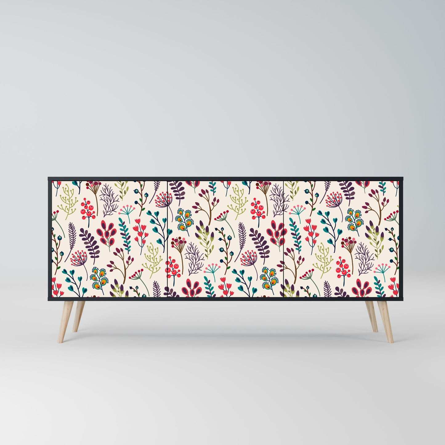 Credenza AUTUMN SUNDRIES a 3 ante in finitura nera