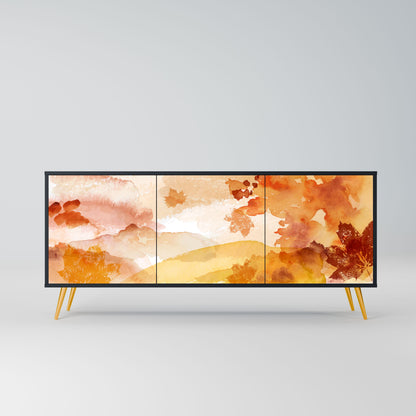 TRACES OF AUTUMN 3-Door Sideboard in Black Finish