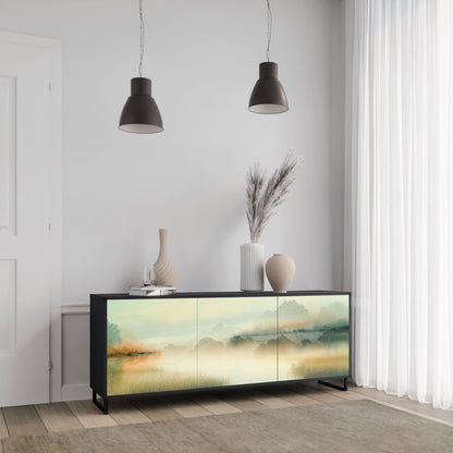 MORNING BY THE LAKE 3-Door Sideboard in Black Finish
