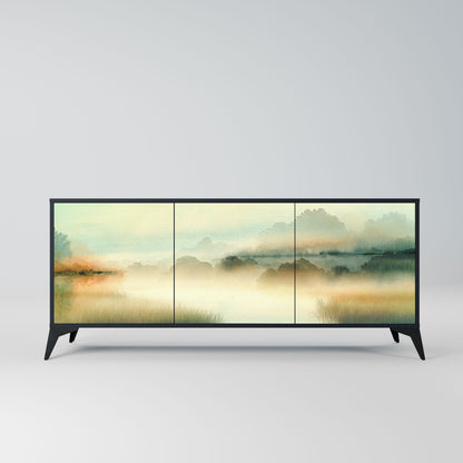 MORNING BY THE LAKE 3-Door Sideboard in Black Finish