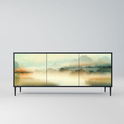 MORNING BY THE LAKE 3-Door Sideboard in Black Finish