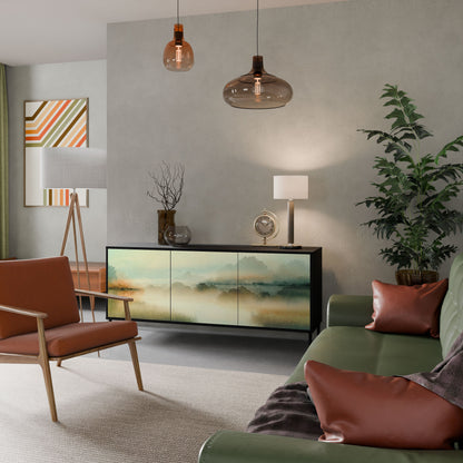 MORNING BY THE LAKE 3-Door Sideboard in Black Finish