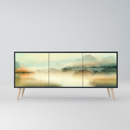 MORNING BY THE LAKE 3-Door Sideboard in Black Finish
