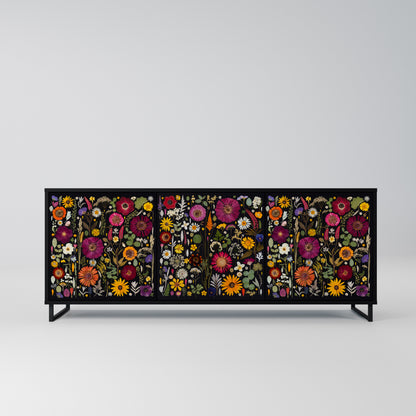 MIDNIGHT GARDEN 3-Door Sideboard in Black Finish
