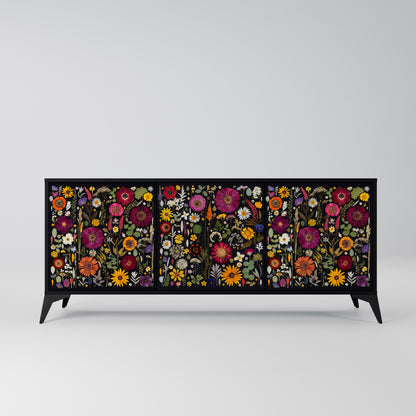 MIDNIGHT GARDEN 3-Door Sideboard in Black Finish