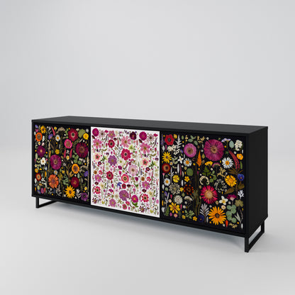 DAYNITE GARDEN 3-Door Sideboard in Black Finish