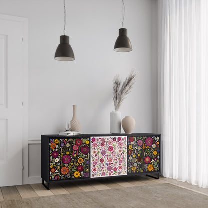DAYNITE GARDEN 3-Door Sideboard in Black Finish