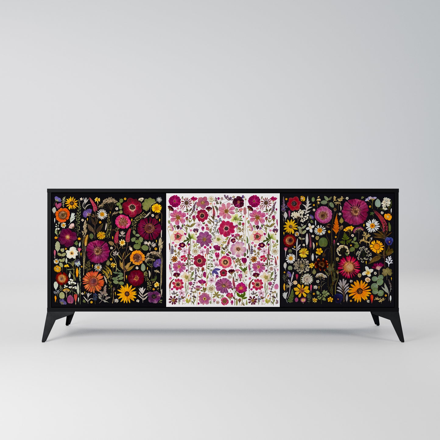 DAYNITE GARDEN 3-Door Sideboard in Black Finish