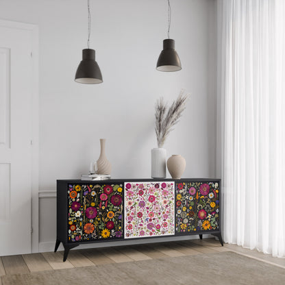 DAYNITE GARDEN 3-Door Sideboard in Black Finish