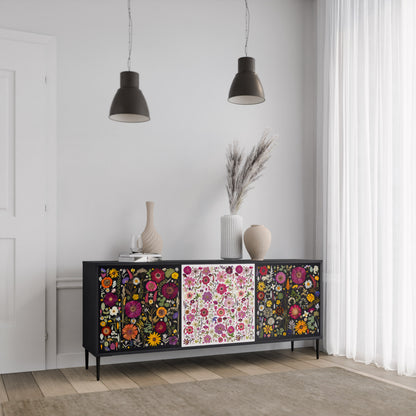 DAYNITE GARDEN 3-Door Sideboard in Black Finish