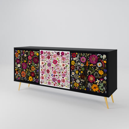 DAYNITE GARDEN 3-Door Sideboard in Black Finish